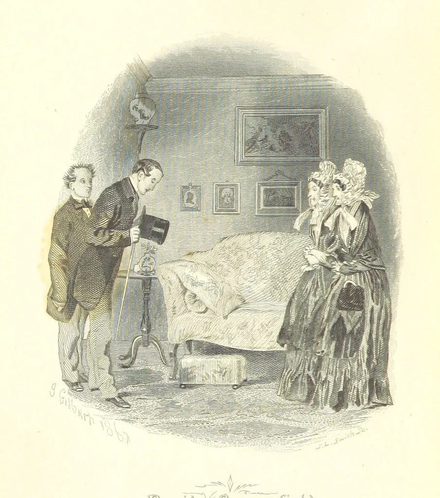 An illustration from Works of Charles Dickens. New illustrated library edition. [With a preface to each work by Edwin P. Whipple, leaf 12