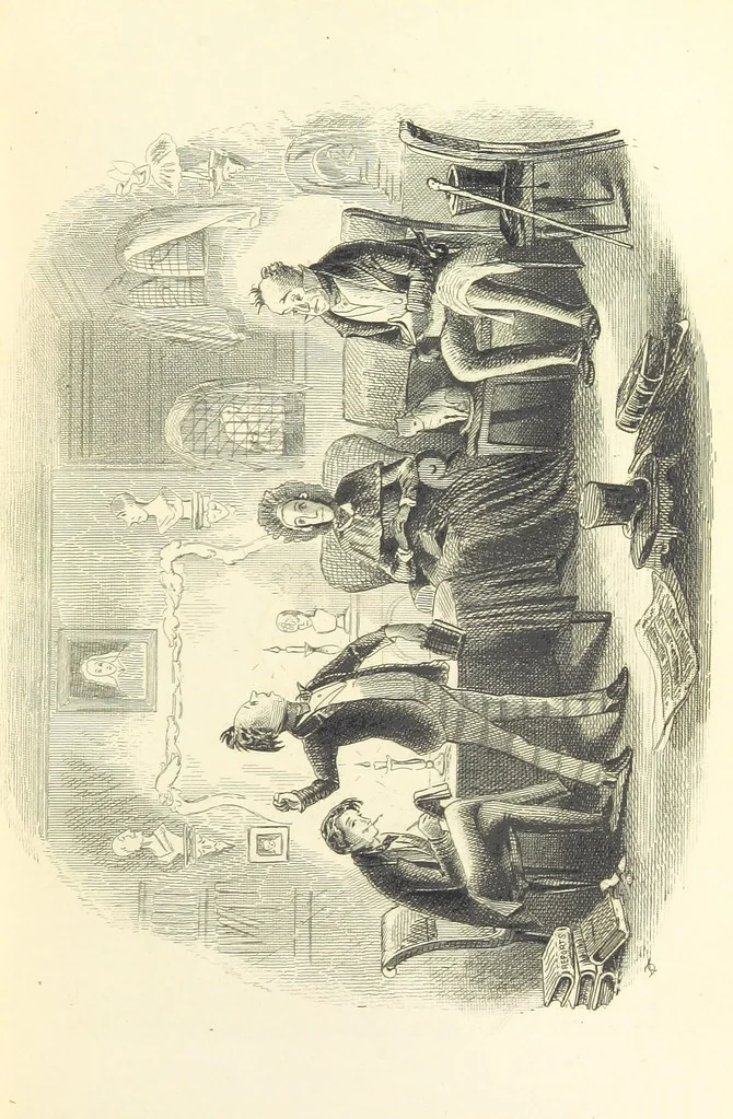 An illustration from Works of Charles Dickens. New illustrated library edition. [With a preface to each work by Edwin P. Whipple, leaf 147