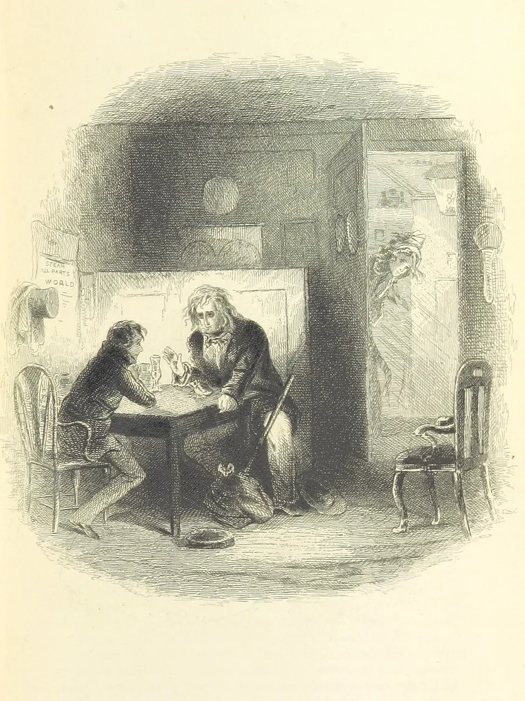 An illustration from Works of Charles Dickens. New illustrated library edition. [With a preface to each work by Edwin P. Whipple, leaf 187