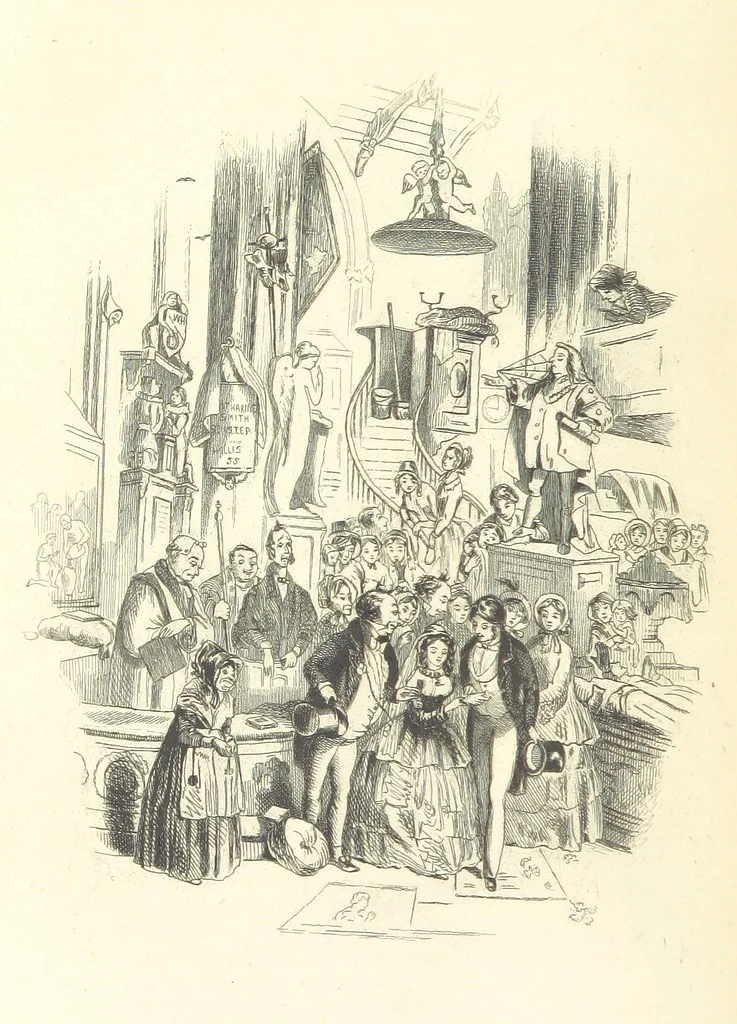 An illustration from Works of Charles Dickens. New illustrated library edition. [With a preface to each work by Edwin P. Whipple, leaf 242