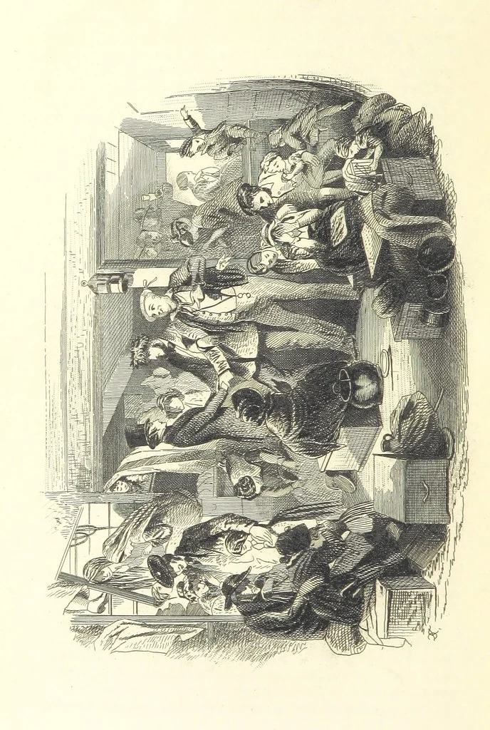 An illustration from Works of Charles Dickens. New illustrated library edition. [With a preface to each work by Edwin P. Whipple, leaf 448
