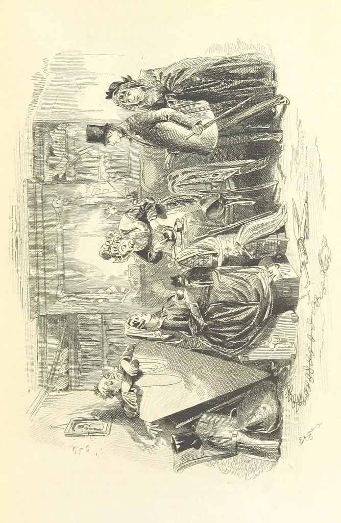 An illustration from Works of Charles Dickens. New illustrated library edition. [With a preface to each work by Edwin P. Whipple, leaf 89