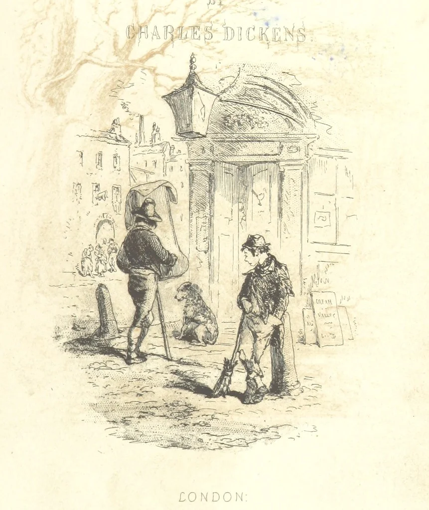 An illustration from Bleak House ... With illustrations by H. K. Browne, 1853, leaf 13