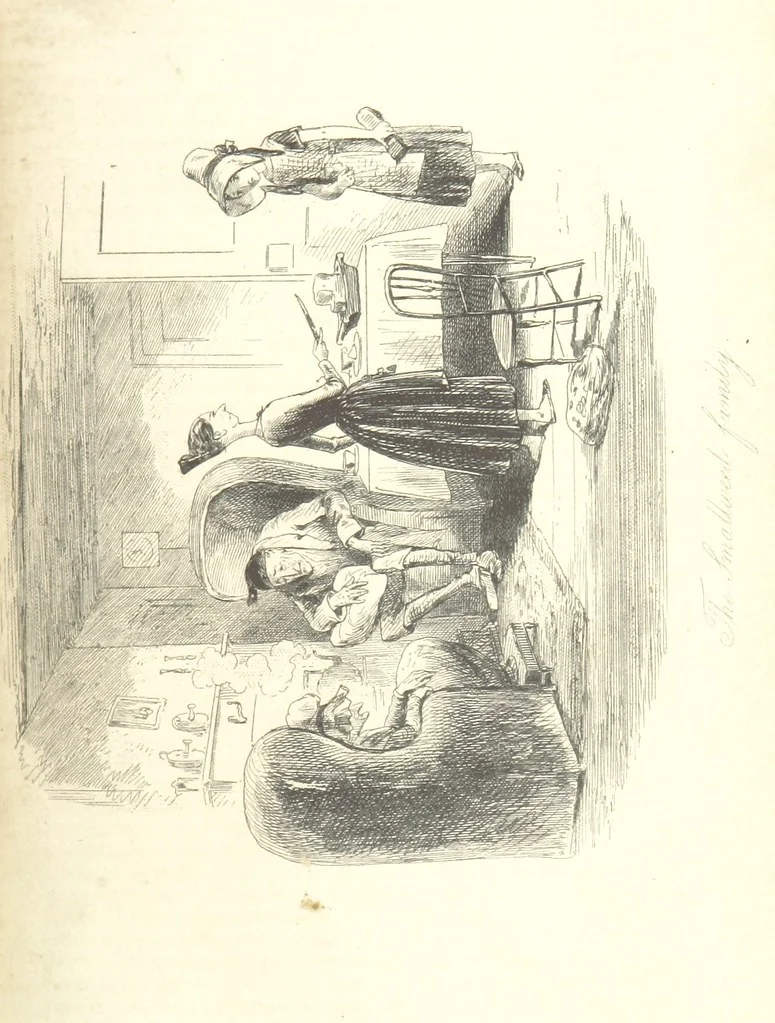 An illustration from Bleak House ... With illustrations by H. K. Browne, 1853, leaf 263