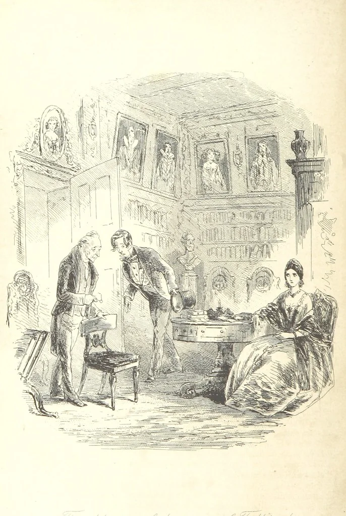 An illustration from Bleak House ... With illustrations by H. K. Browne, 1853, leaf 400