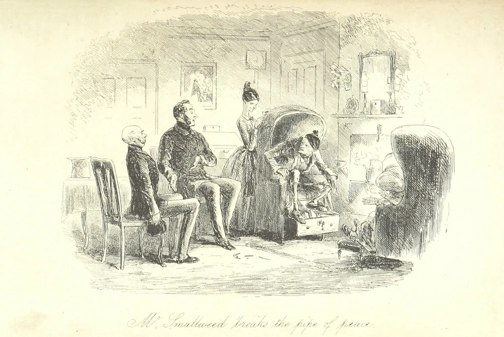 An illustration from Bleak House ... With illustrations by H. K. Browne, 1853, leaf 409