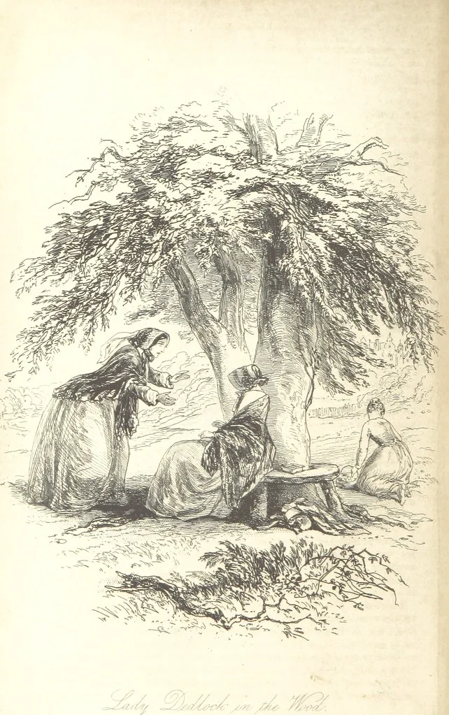 An illustration from Bleak House ... With illustrations by H. K. Browne, 1853, leaf 430