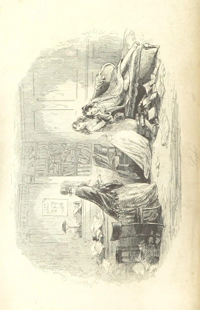 An illustration from Bleak House ... With illustrations by H. K. Browne, 1853, leaf 582