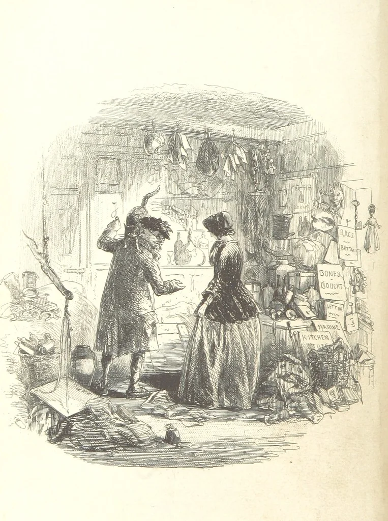 An illustration from Bleak House ... With illustrations by H. K. Browne, 1853, leaf 74