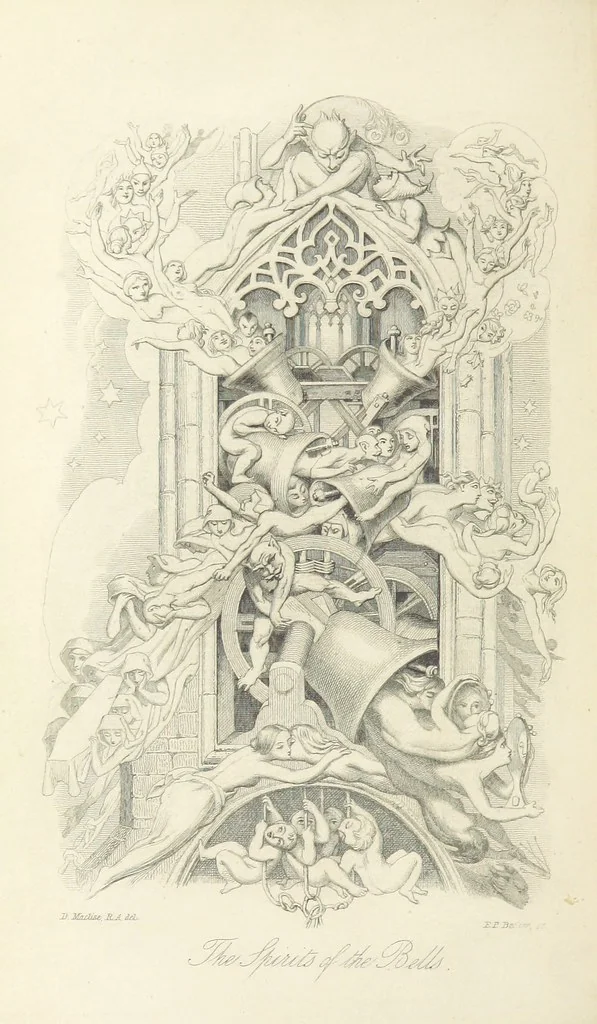 An illustration from Christmas Books ... With illustrations by Sir Edwin Landseer, R.A., Maclise, R.A., Stanfield, R.A., F. Stone, Doyle, Leech, and Tenniel, 1869, leaf 112