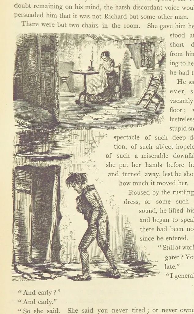 An illustration from Christmas Books ... With illustrations by Sir Edwin Landseer, R.A., Maclise, R.A., Stanfield, R.A., F. Stone, Doyle, Leech, and Tenniel, 1869, leaf 177