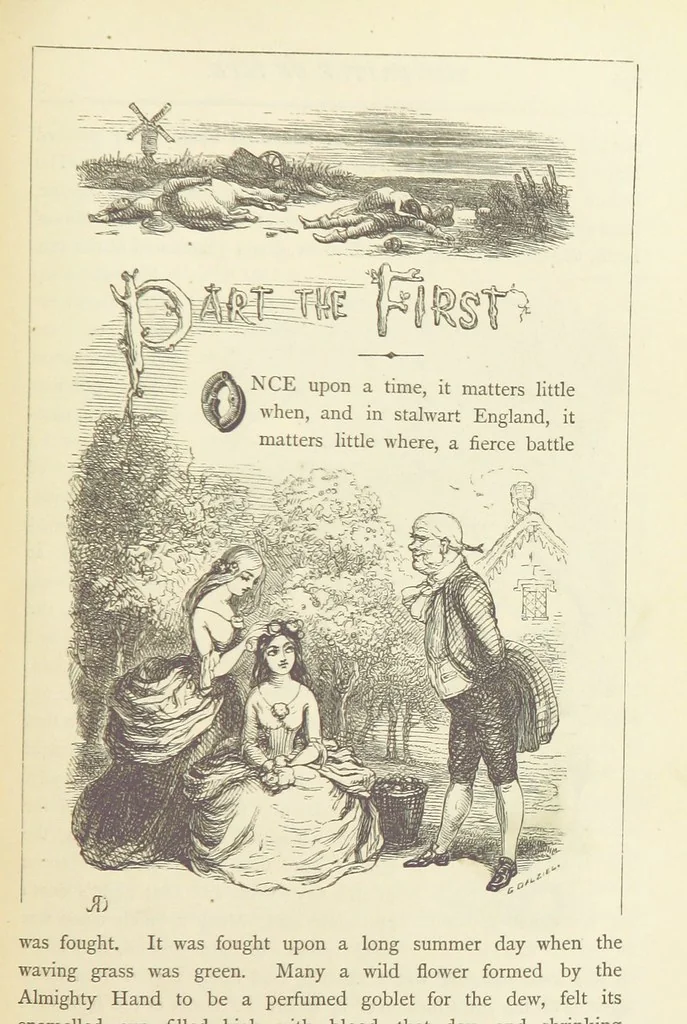 An illustration from Christmas Books ... With illustrations by Sir Edwin Landseer, R.A., Maclise, R.A., Stanfield, R.A., F. Stone, Doyle, Leech, and Tenniel, 1869, leaf 299
