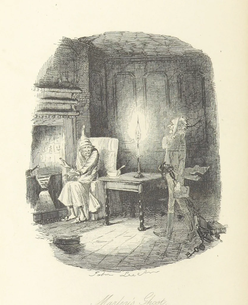 An illustration from Christmas Books ... With illustrations by Sir Edwin Landseer, R.A., Maclise, R.A., Stanfield, R.A., F. Stone, Doyle, Leech, and Tenniel, 1869, leaf 32