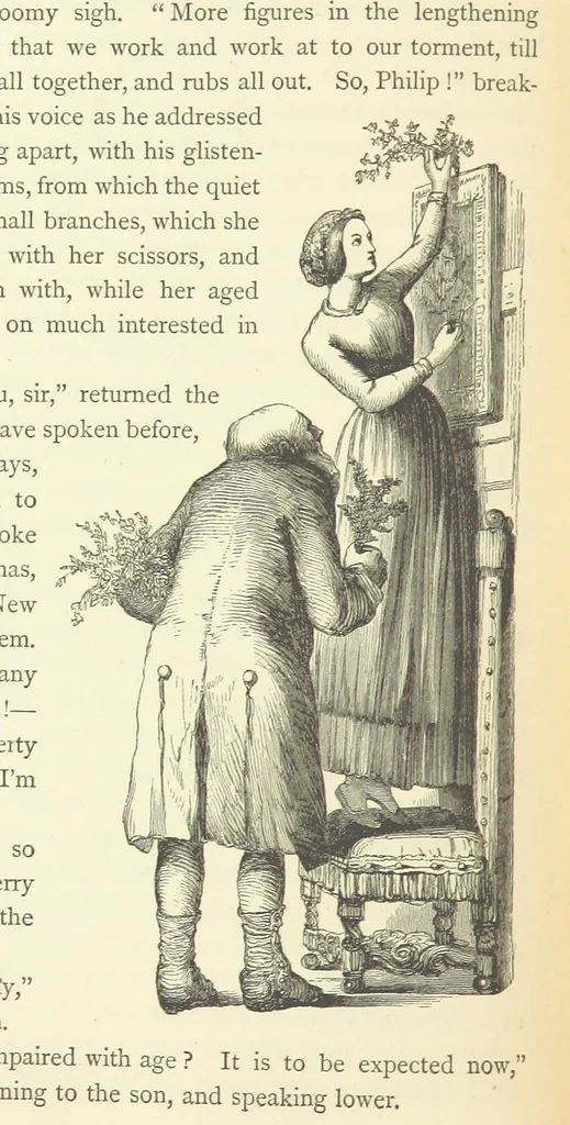 An illustration from Christmas Books ... With illustrations by Sir Edwin Landseer, R.A., Maclise, R.A., Stanfield, R.A., F. Stone, Doyle, Leech, and Tenniel, 1869, leaf 398