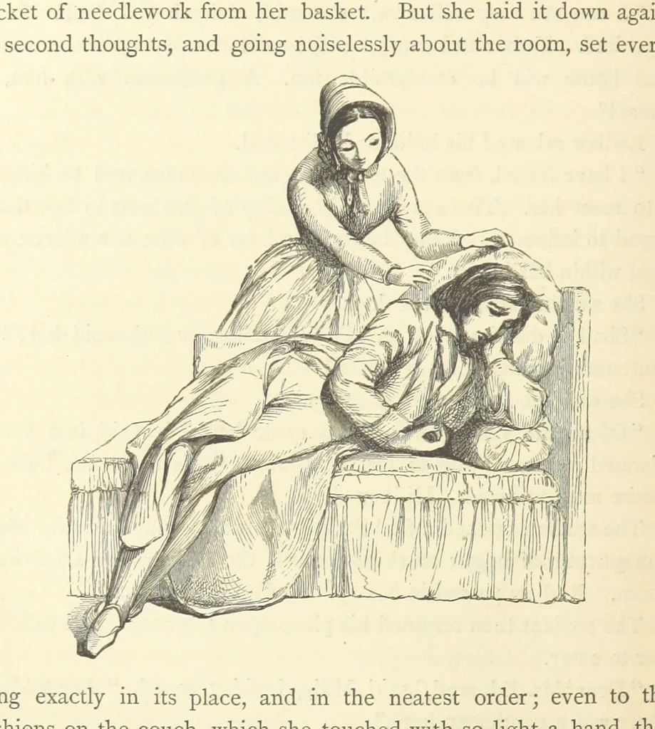 An illustration from Christmas Books ... With illustrations by Sir Edwin Landseer, R.A., Maclise, R.A., Stanfield, R.A., F. Stone, Doyle, Leech, and Tenniel, 1869, leaf 440