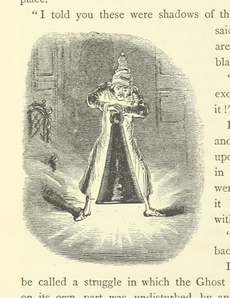An illustration from Christmas Books ... With illustrations by Sir Edwin Landseer, R.A., Maclise, R.A., Stanfield, R.A., F. Stone, Doyle, Leech, and Tenniel, 1869, leaf 56
