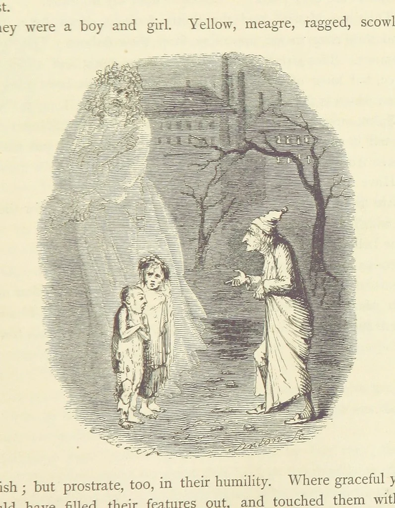 An illustration from Christmas Books ... With illustrations by Sir Edwin Landseer, R.A., Maclise, R.A., Stanfield, R.A., F. Stone, Doyle, Leech, and Tenniel, 1869, leaf 81