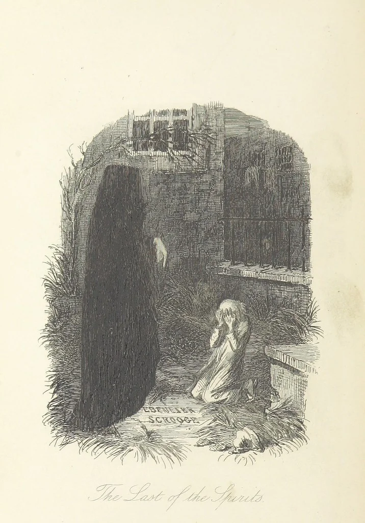 An illustration from Christmas Books ... With illustrations by Sir Edwin Landseer, R.A., Maclise, R.A., Stanfield, R.A., F. Stone, Doyle, Leech, and Tenniel, 1869, leaf 98