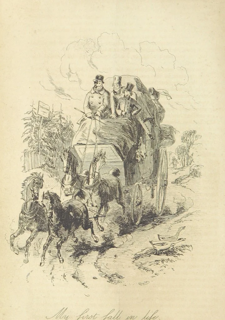 An illustration from The personal history of David Copperfield ... With illustrations by H. K. Browne, 1850, leaf 252