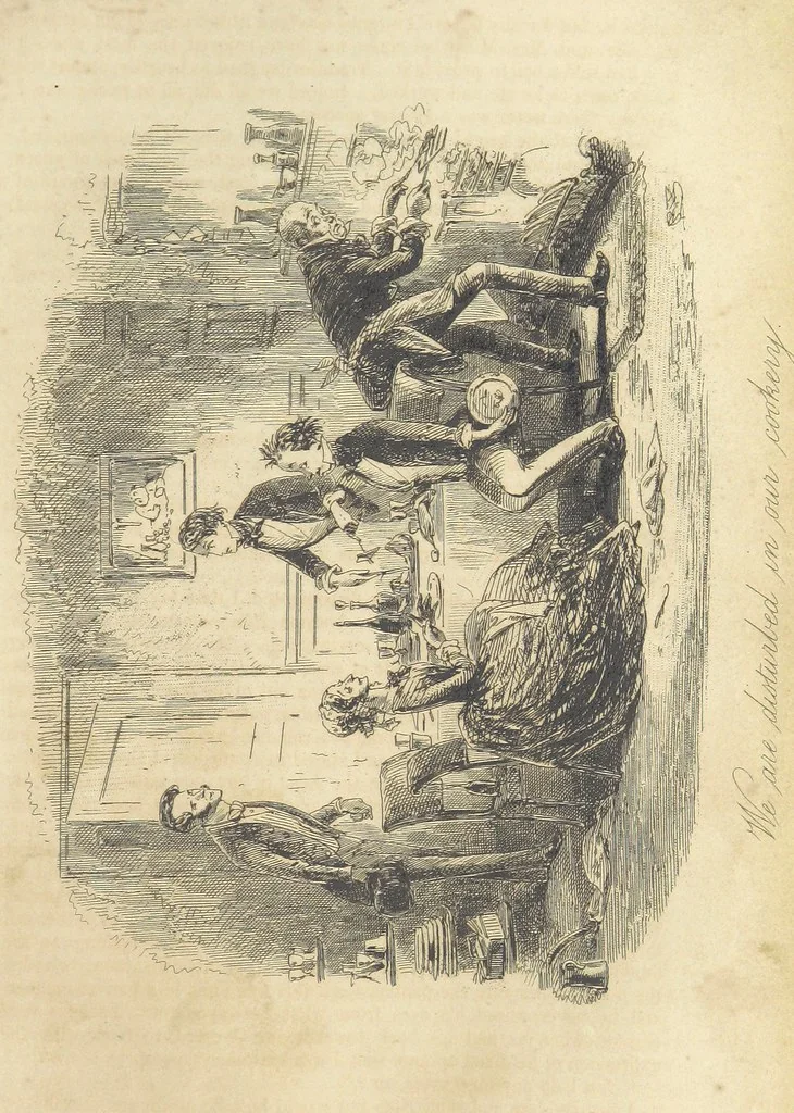 An illustration from The personal history of David Copperfield ... With illustrations by H. K. Browne, 1850, leaf 355
