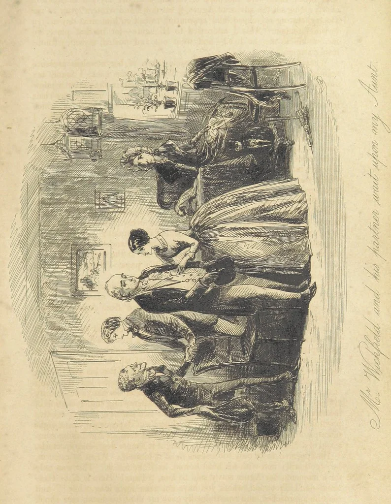 An illustration from The personal history of David Copperfield ... With illustrations by H. K. Browne, 1850, leaf 435