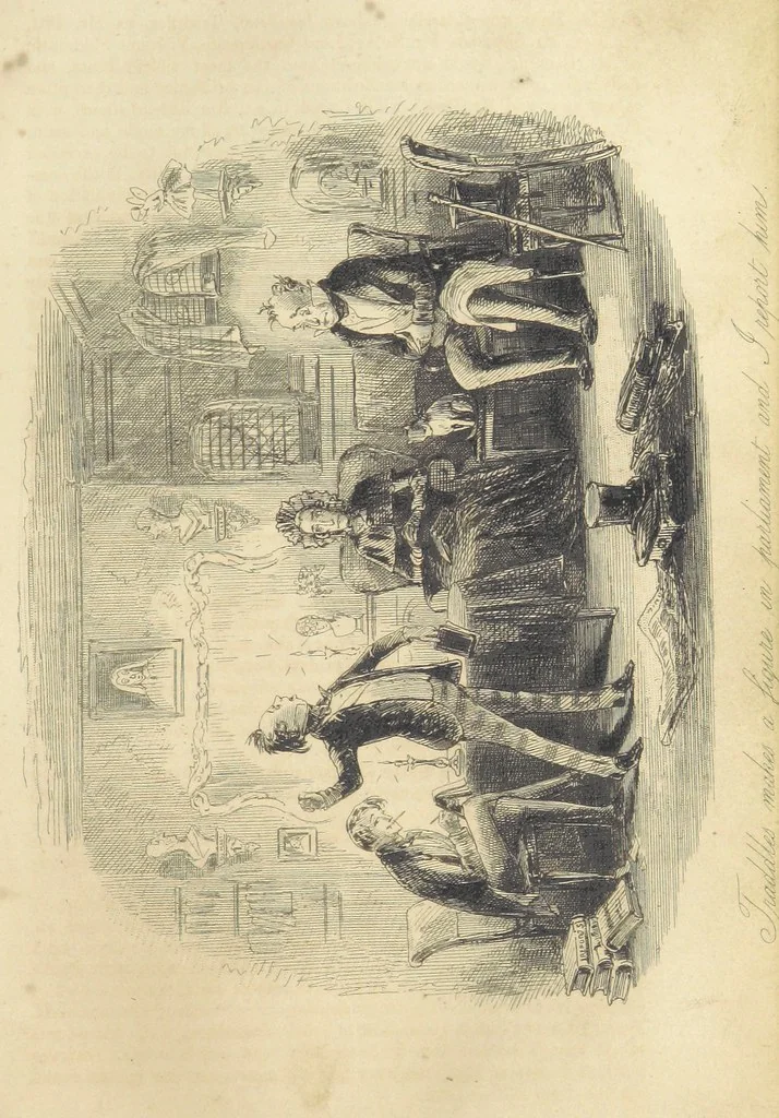 An illustration from The personal history of David Copperfield ... With illustrations by H. K. Browne, 1850, leaf 461