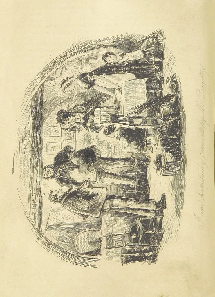 An illustration from The personal history of David Copperfield ... With illustrations by H. K. Browne, 1850, leaf 52