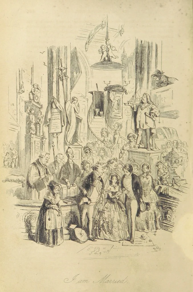 An illustration from The personal history of David Copperfield ... With illustrations by H. K. Browne, 1850, leaf 528
