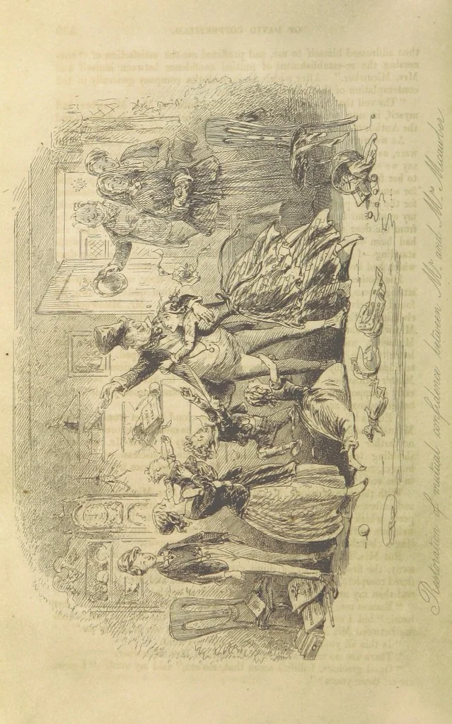 An illustration from The personal history of David Copperfield ... With illustrations by H. K. Browne, 1850, leaf 630