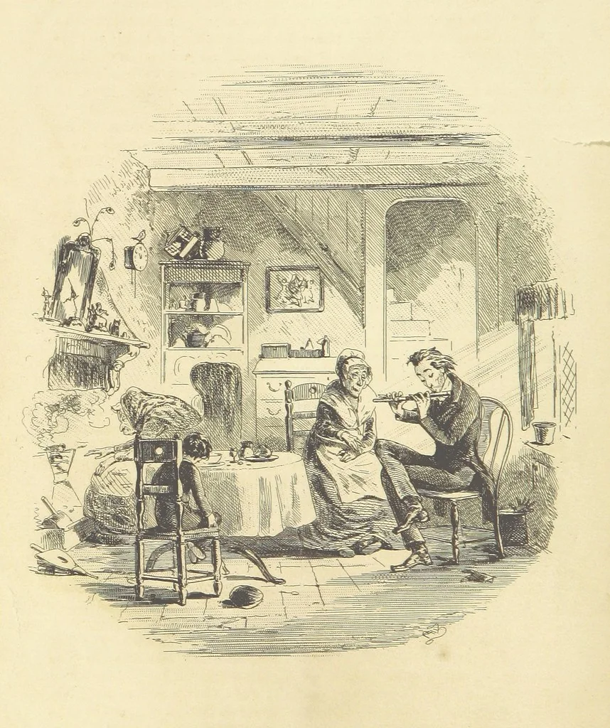 An illustration from The personal history of David Copperfield ... With illustrations by H. K. Browne, 1850, leaf 88