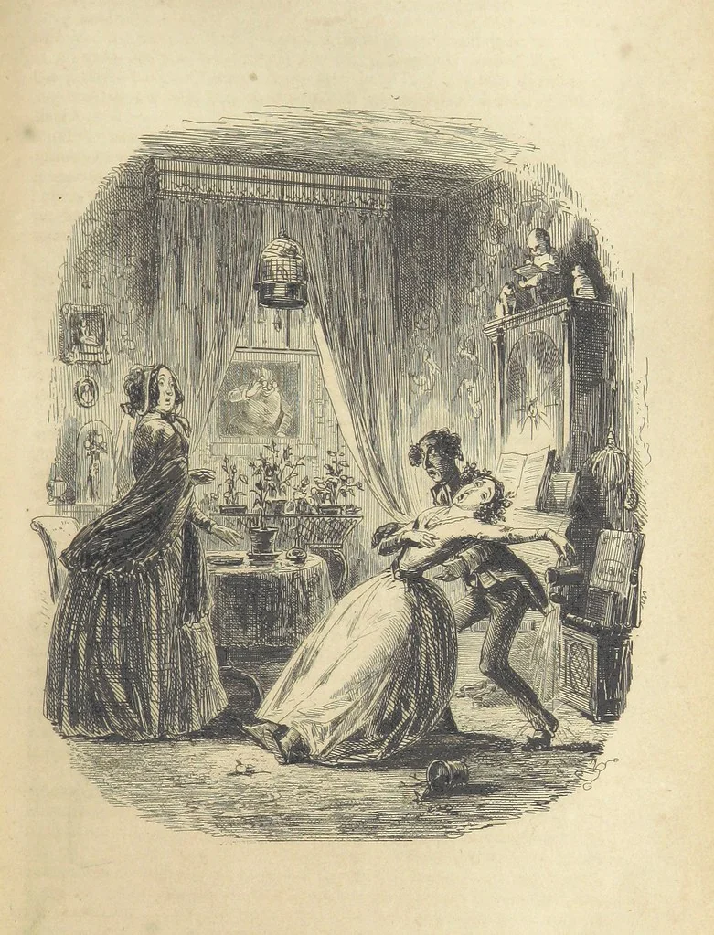 An illustration from Dombey and Son ... With illustrations by H. K. Browne, 1848, leaf 353