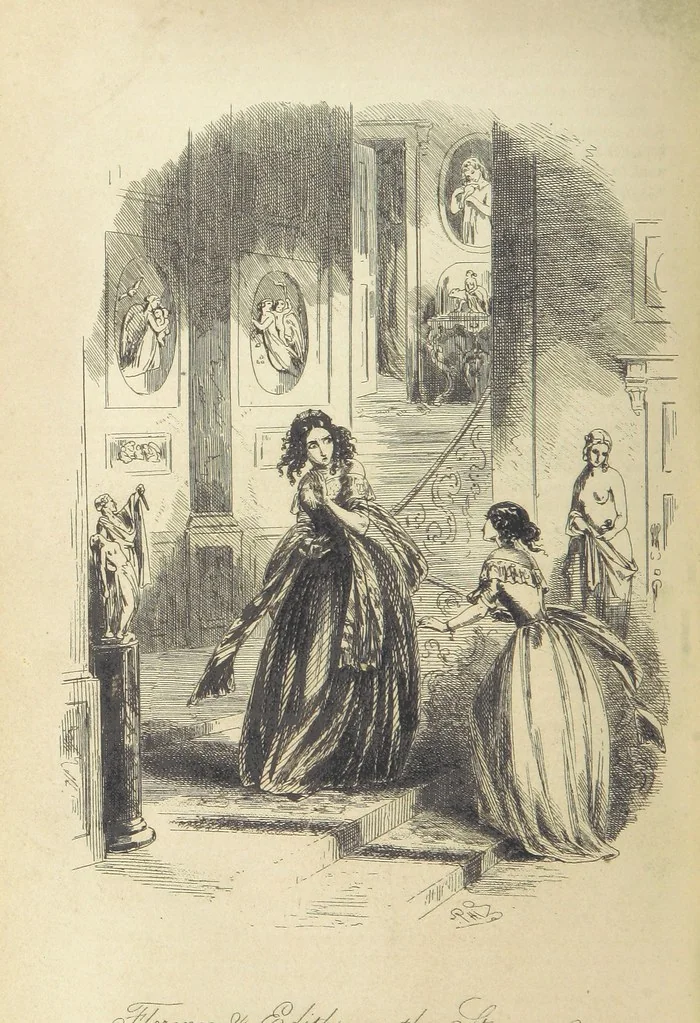 An illustration from Dombey and Son ... With illustrations by H. K. Browne, 1848, leaf 550
