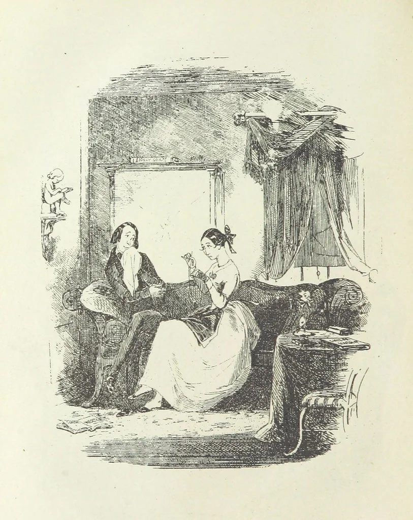 An illustration from The Life and Adventures of Martin Chuzzlewit. [With plates, 1893, leaf 294