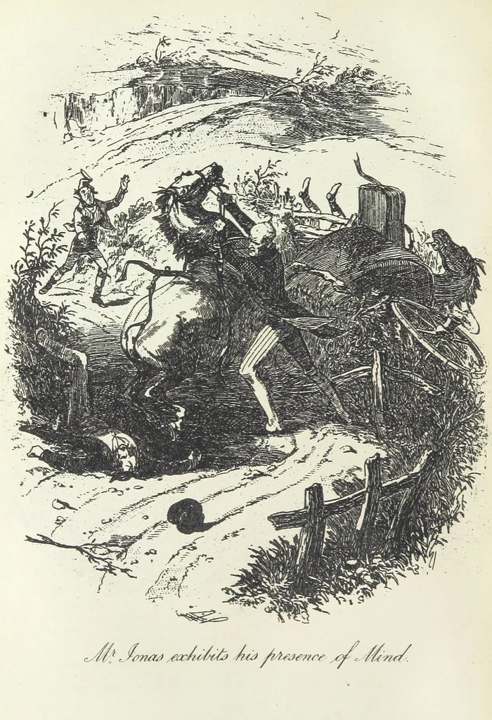An illustration from The Life and Adventures of Martin Chuzzlewit. [With plates, 1893, leaf 444