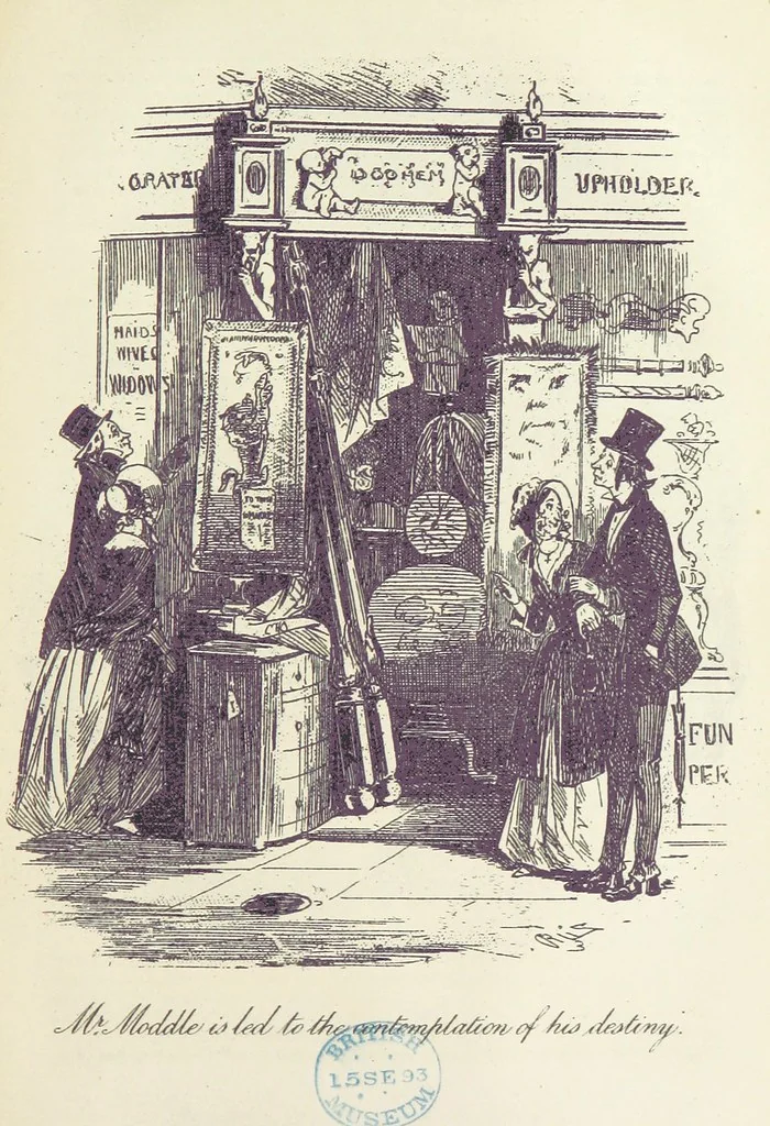 An illustration from The Life and Adventures of Martin Chuzzlewit. [With plates, 1893, leaf 461