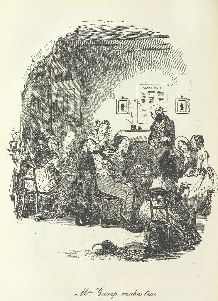 An illustration from The Life and Adventures of Martin Chuzzlewit. [With plates, 1893, leaf 462