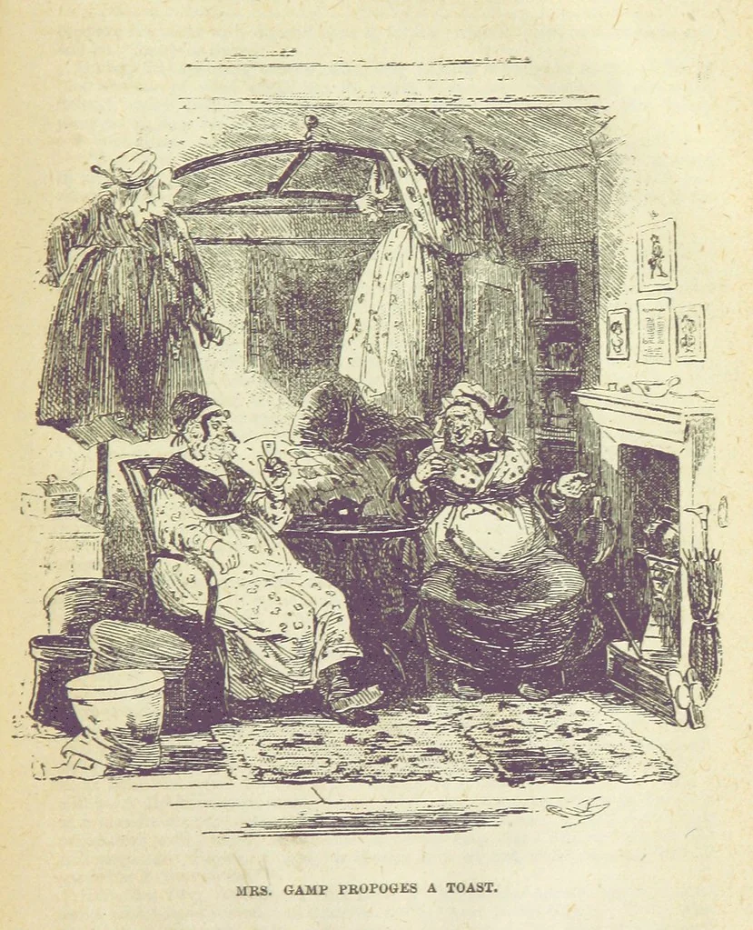 An illustration from The Life and Adventures of Martin Chuzzlewit. [With plates, 1893, leaf 527