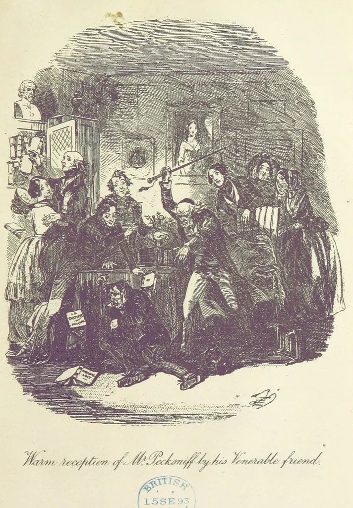 An illustration from The Life and Adventures of Martin Chuzzlewit. [With plates, 1893, leaf 559