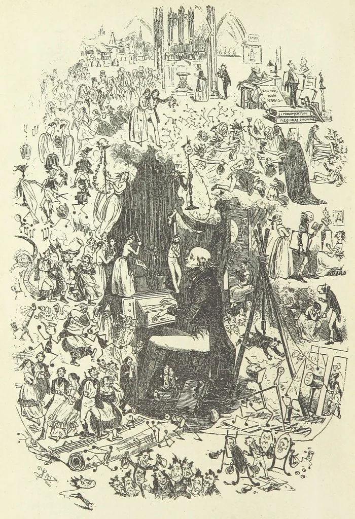 An illustration from The Life and Adventures of Martin Chuzzlewit. [With plates, 1893, leaf 8