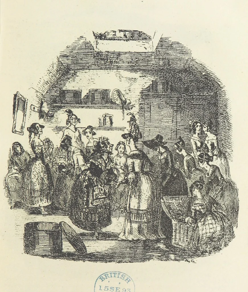 An illustration from The Life and Adventures of Nicholas Nickleby. [With plates, 1892, leaf 159