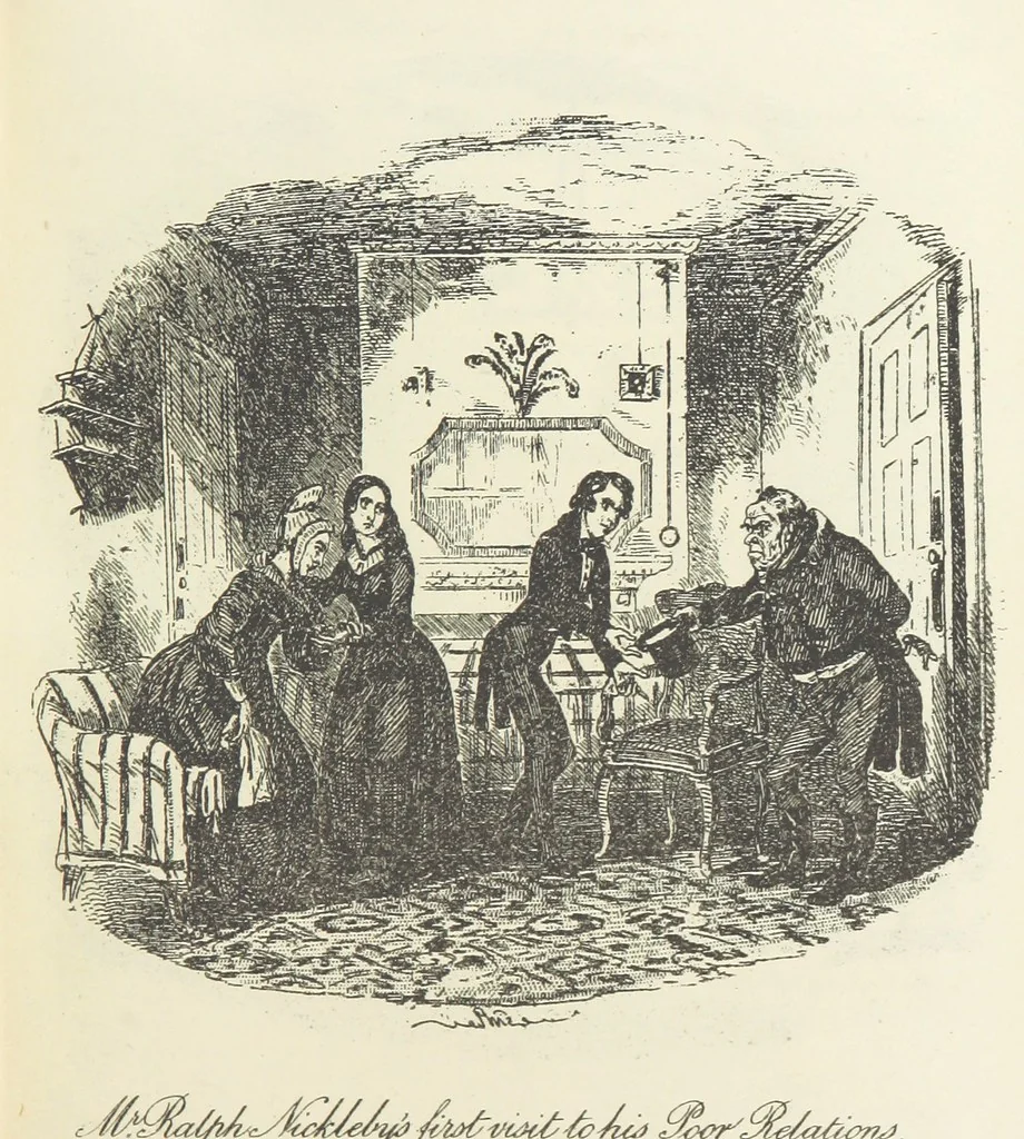 An illustration from The Life and Adventures of Nicholas Nickleby. [With plates, 1892, leaf 23