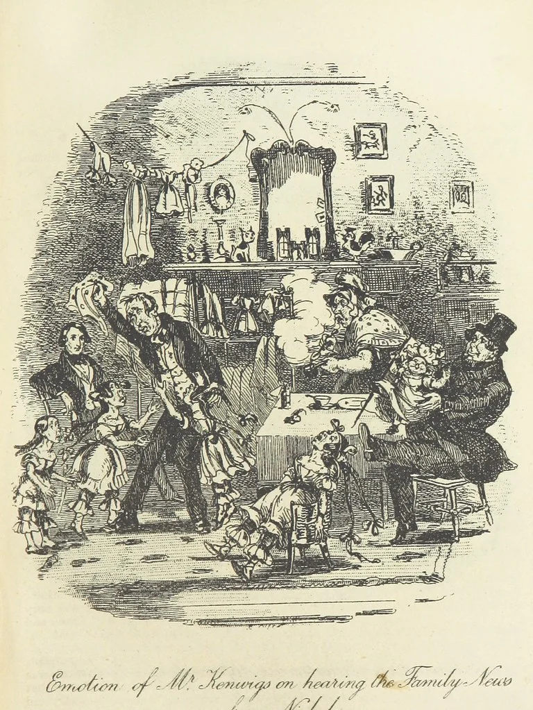 An illustration from The Life and Adventures of Nicholas Nickleby. [With plates, 1892, leaf 331