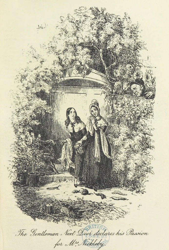 An illustration from The Life and Adventures of Nicholas Nickleby. [With plates, 1892, leaf 383