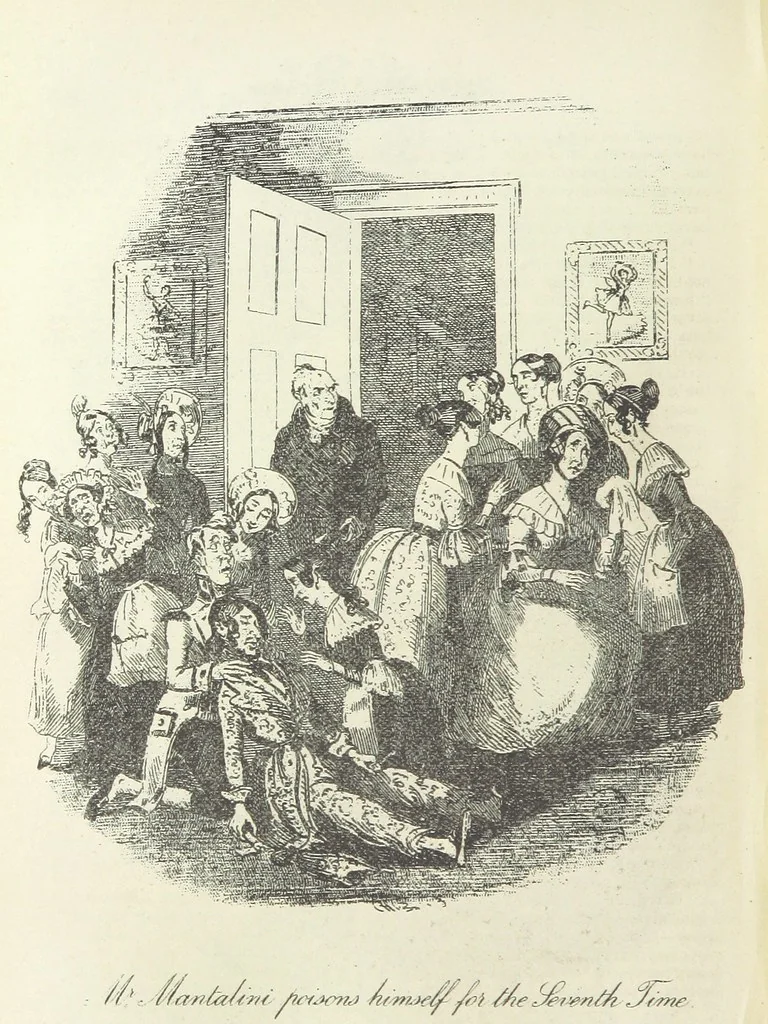 An illustration from The Life and Adventures of Nicholas Nickleby. [With plates, 1892, leaf 384