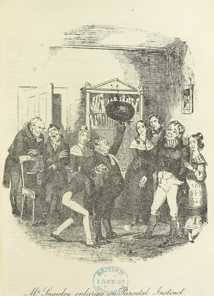 An illustration from The Life and Adventures of Nicholas Nickleby. [With plates, 1892, leaf 401