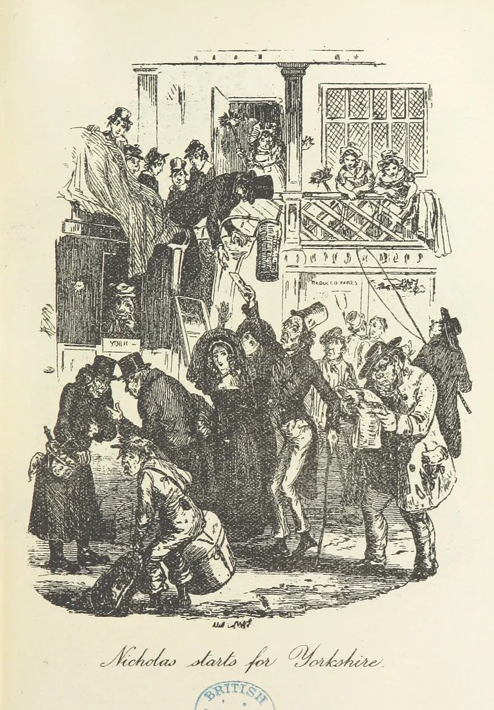 An illustration from The Life and Adventures of Nicholas Nickleby. [With plates, 1892, leaf 41