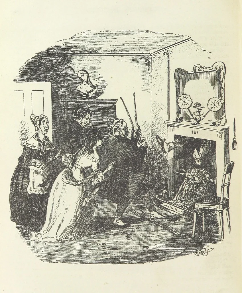 An illustration from The Life and Adventures of Nicholas Nickleby. [With plates, 1892, leaf 436