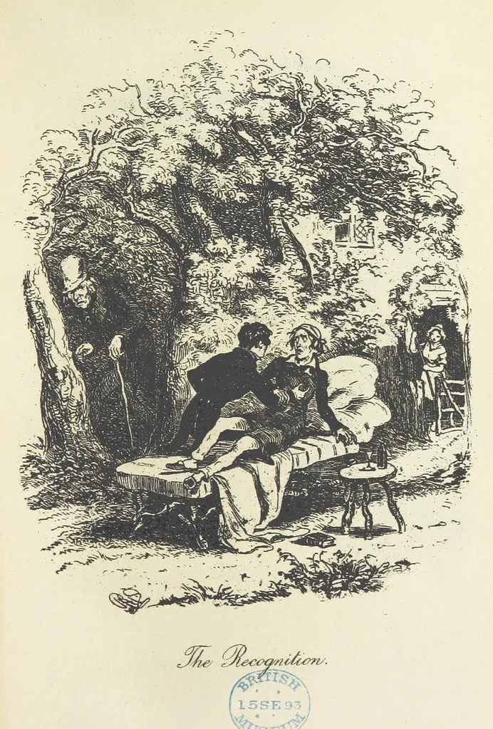 An illustration from The Life and Adventures of Nicholas Nickleby. [With plates, 1892, leaf 521