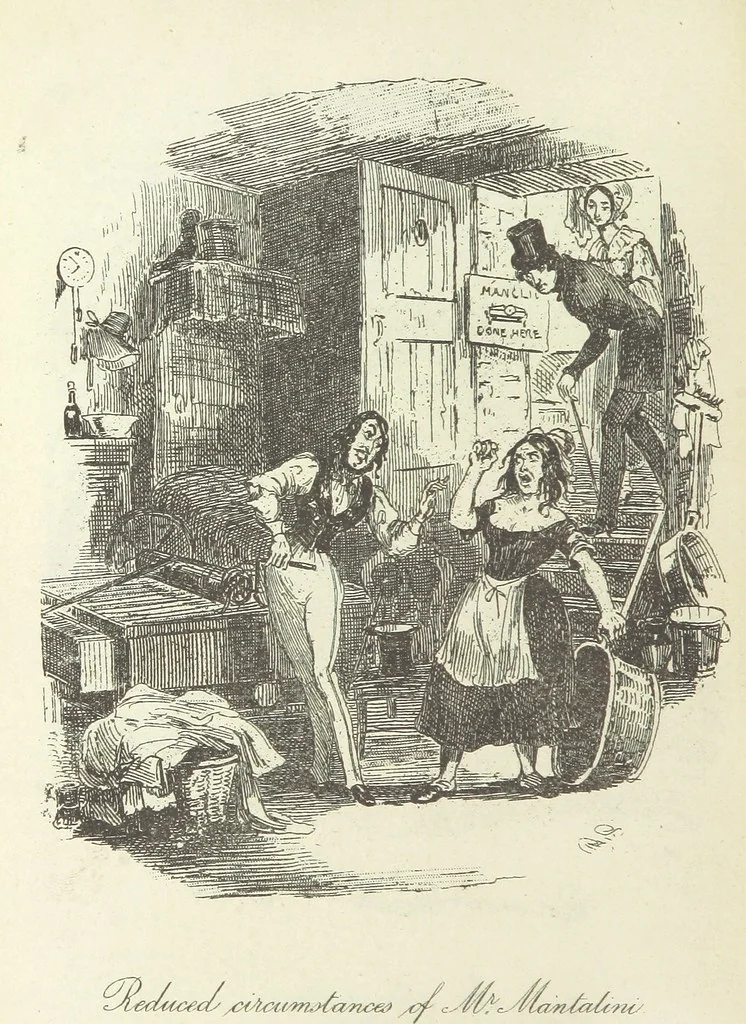 An illustration from The Life and Adventures of Nicholas Nickleby. [With plates, 1892, leaf 522