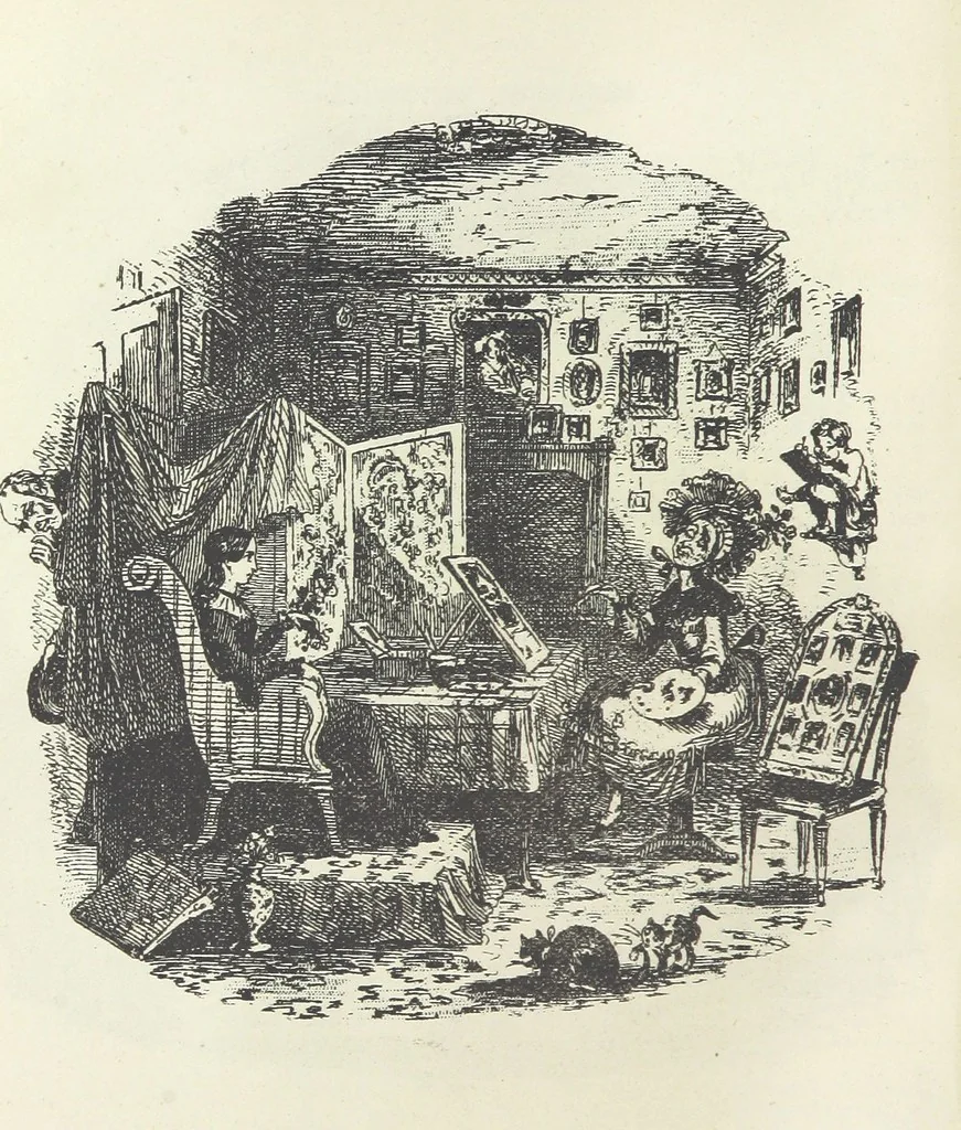 An illustration from The Life and Adventures of Nicholas Nickleby. [With plates, 1892, leaf 76